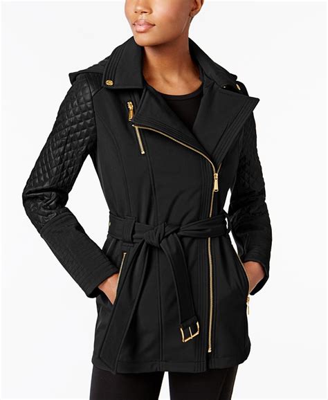 michael kors quilted sleeve asymmetrical zip coat|michael michael kors asymmetrical zip coat .